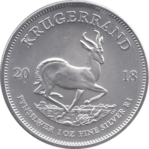 2018 SILVER KRUGERRAND 1OZ SOUTH AFRICA ( UNC ) - SILVER WORLD COINS - Cambridgeshire Coins