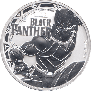 2018 SILVER MARVEL ONE DOLLAR BLACK PANTHER TUVALU - SILVER WORLD COINS - Cambridgeshire Coins