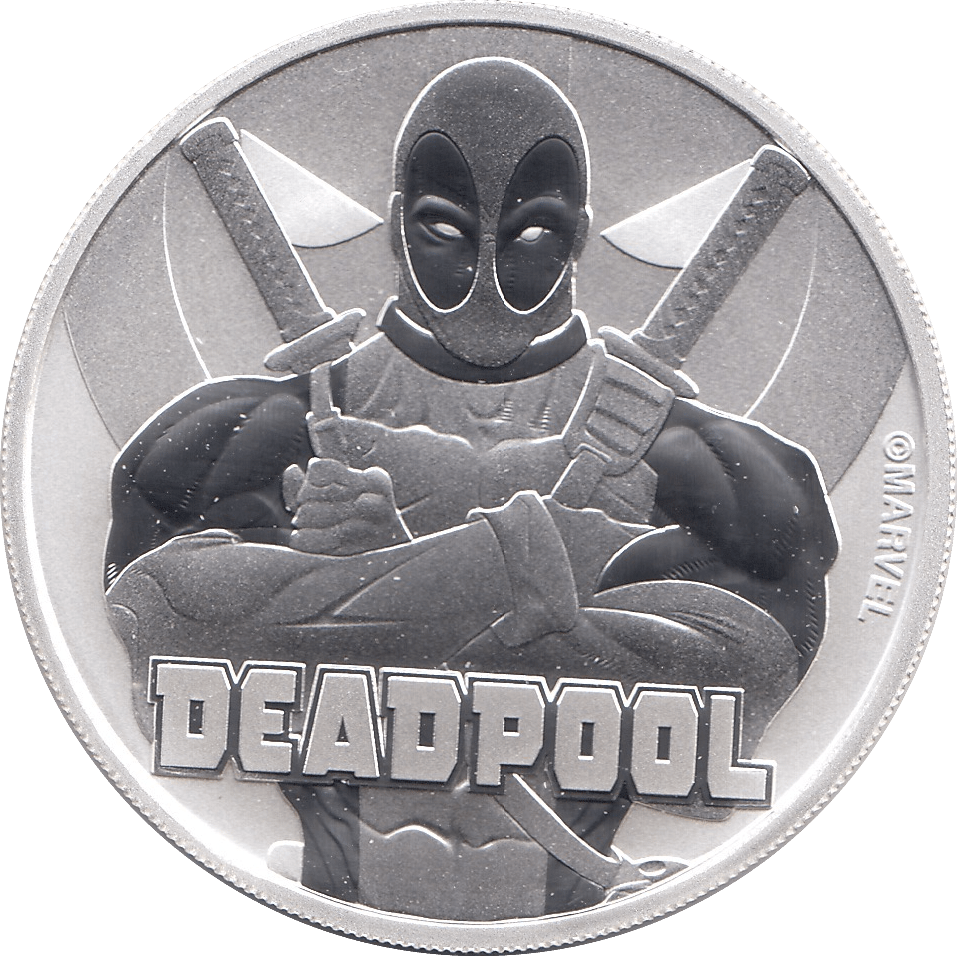 2018 SILVER MARVEL ONE DOLLAR DEADPOOL TUVALU - SILVER WORLD COINS - Cambridgeshire Coins