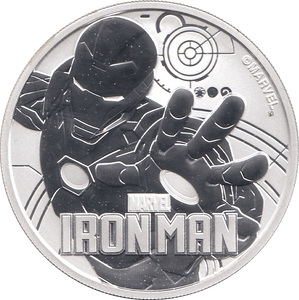 2018 SILVER MARVEL ONE DOLLAR IRON MAN TUVALU - SILVER WORLD COINS - Cambridgeshire Coins