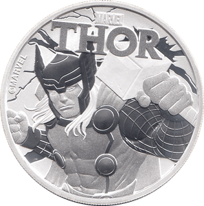 2018 SILVER MARVEL ONE DOLLAR THOR TUVALU - SILVER WORLD COINS - Cambridgeshire Coins
