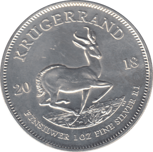 2018 SILVER ONE OUNCE FINE SILVER KRUGERRAND SOUTH AFRICA - SILVER WORLD COINS - Cambridgeshire Coins