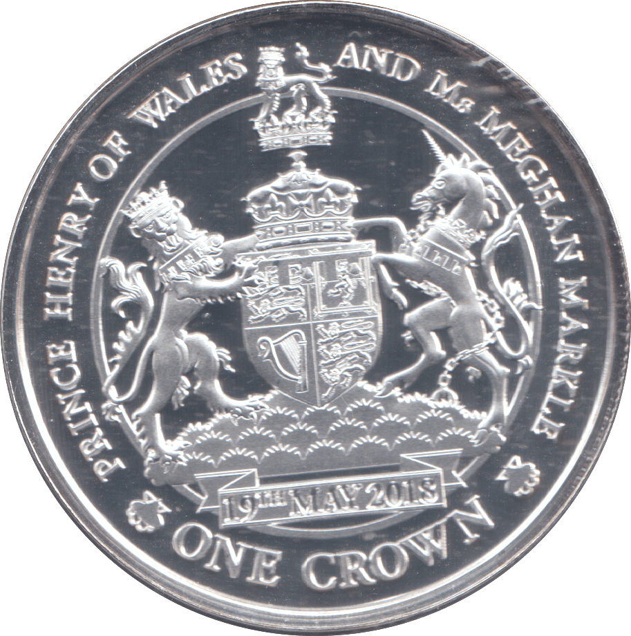 2018 SILVER PLATED CROWN HARRY & MEGHAN ROYAL WEDDING COMMEMORATIVE COIN - WORLD COINS - Cambridgeshire Coins