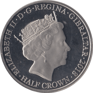 2018 SILVER PLATED HALFCROWN GIBRALTAR - WORLD COINS - Cambridgeshire Coins