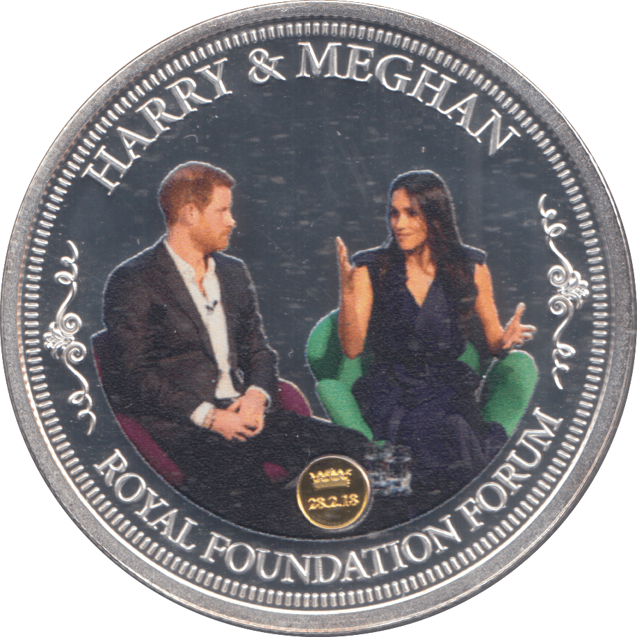 2018 SILVER PLATED HARRY & MEGHAN ROYAL WEDDING COMMEMORATIVE COIN - WORLD COINS - Cambridgeshire Coins