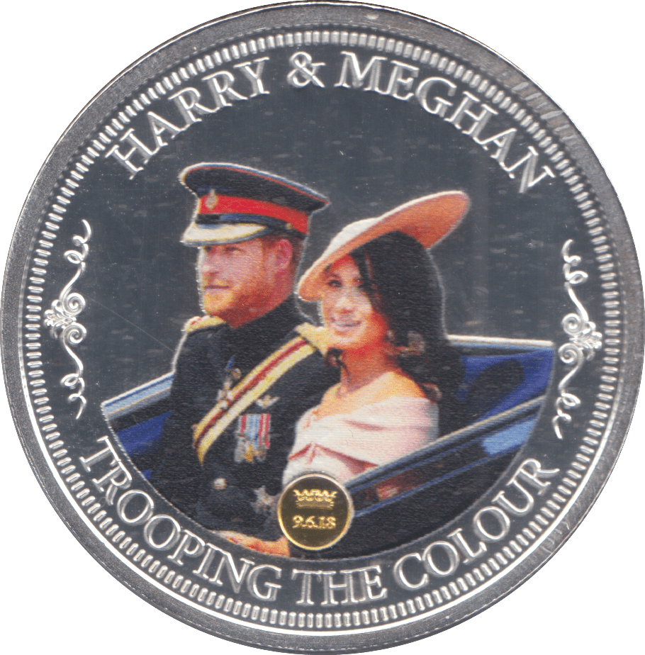 2018 SILVER PLATED HARRY & MEGHAN ROYAL WEDDING COMMEMORATIVE COIN - WORLD COINS - Cambridgeshire Coins