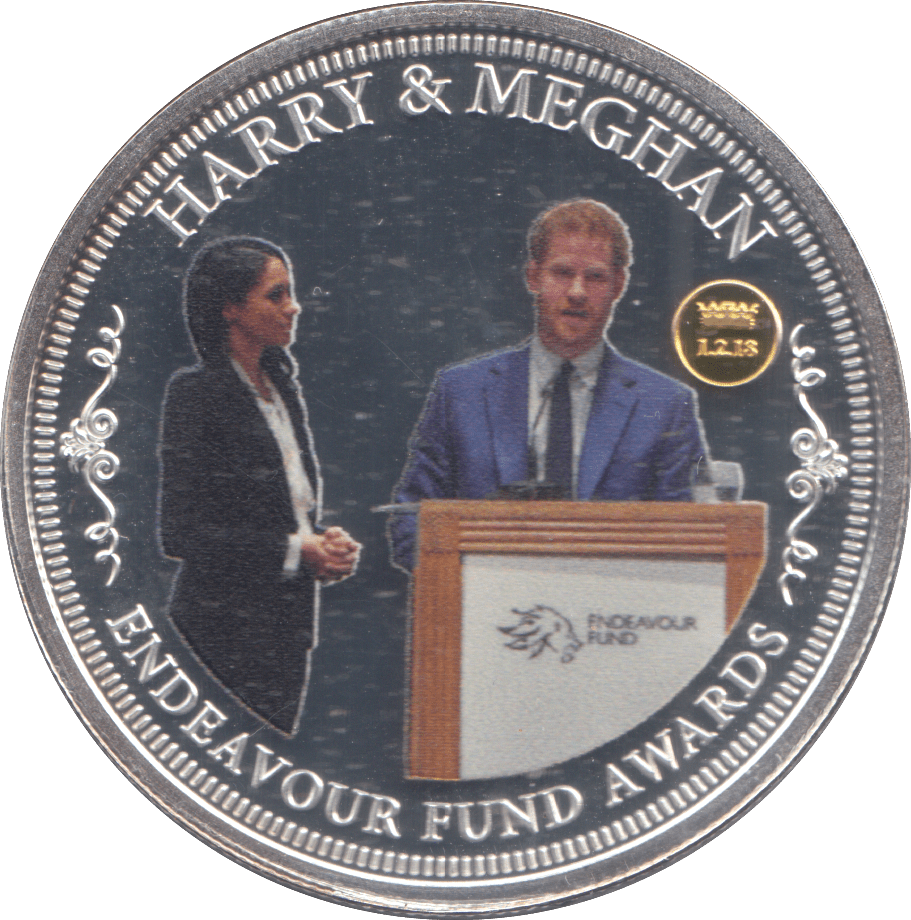 2018 SILVER PLATED HARRY & MEGHAN ROYAL WEDDING COMMEMORATIVE COIN - WORLD COINS - Cambridgeshire Coins