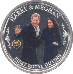 2018 SILVER PLATED HARRY & MEGHAN ROYAL WEDDING COMMEMORATIVE COIN - WORLD COINS - Cambridgeshire Coins