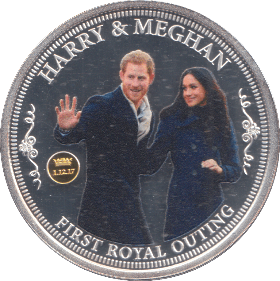 2018 SILVER PLATED HARRY & MEGHAN ROYAL WEDDING COMMEMORATIVE COIN - WORLD COINS - Cambridgeshire Coins