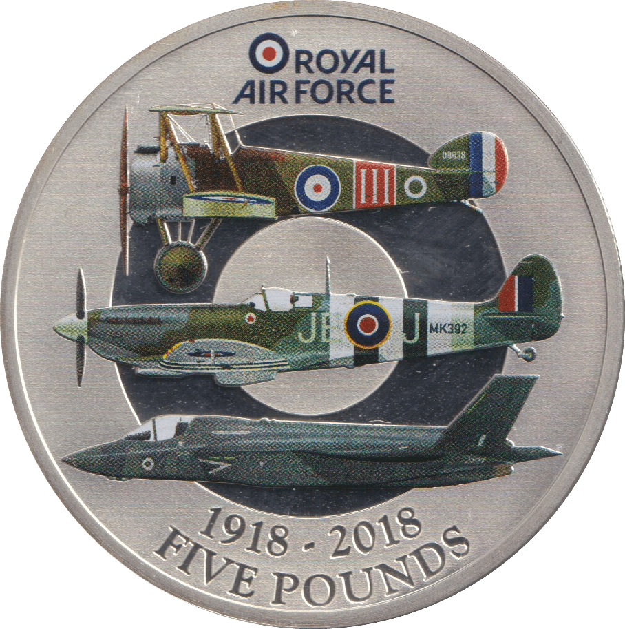 2018 SILVER PROOF FIVE POUND ROYAL AIR FORCE BAILIWICK OF JERSEY - SILVER WORLD COINS - Cambridgeshire Coins