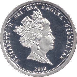 2018 SILVER PROOF GIBRALTAR ONE CROWN - MEDALS & MEDALLIONS - Cambridgeshire Coins