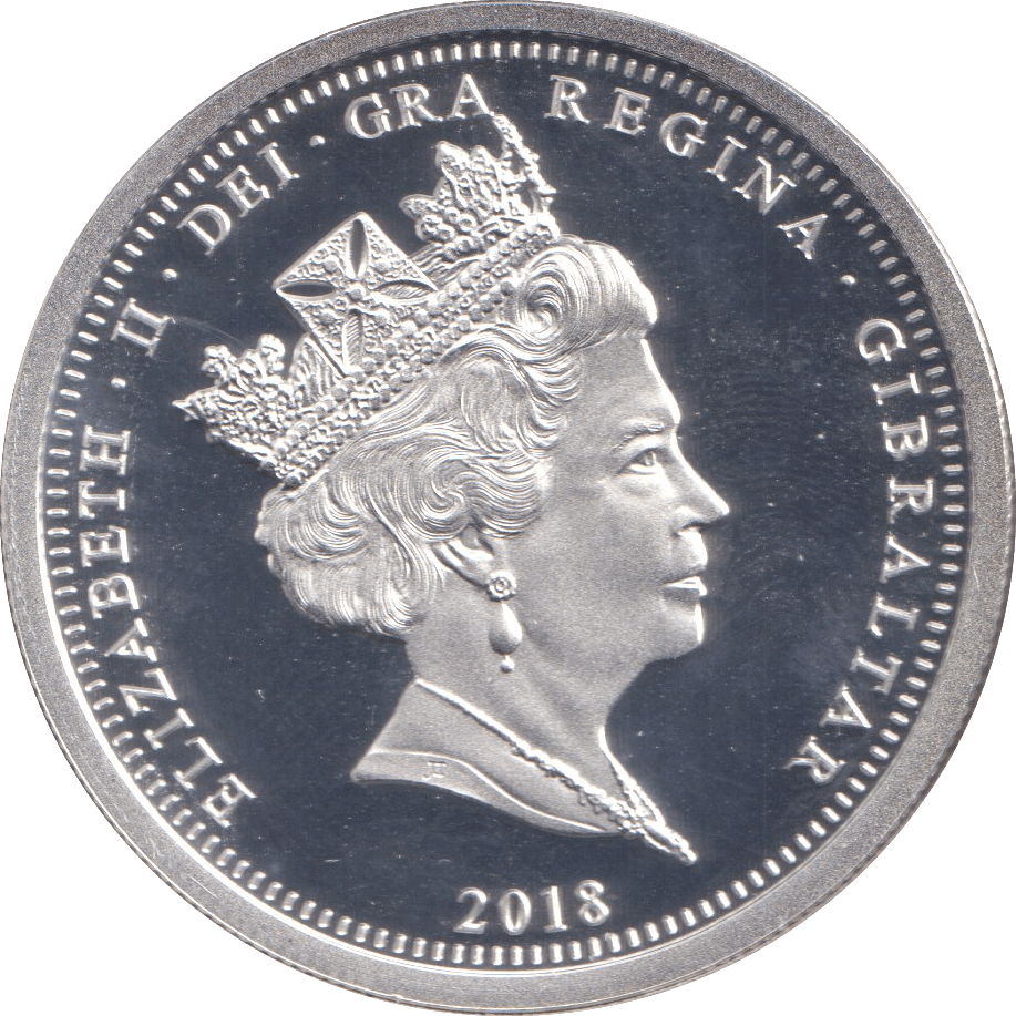 2018 SILVER PROOF GIBRALTAR ONE CROWN - MEDALS & MEDALLIONS - Cambridgeshire Coins
