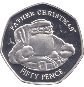 2018 SILVER PROOF PIEDFORT GIBRALTAR FATHER CHRISTMAS 50P - 50P Silver Proof - Cambridgeshire Coins