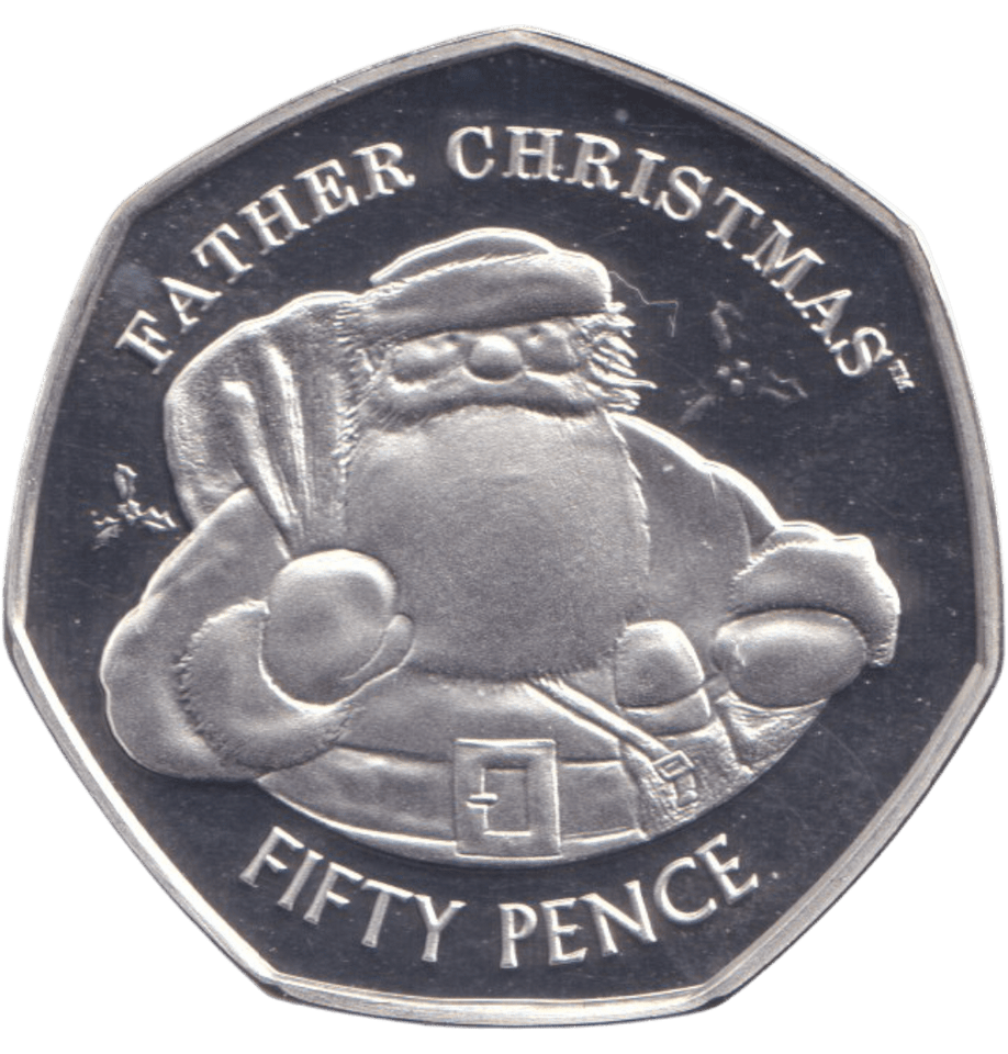 2018 SILVER PROOF PIEDFORT GIBRALTAR FATHER CHRISTMAS 50P - 50P Silver Proof - Cambridgeshire Coins