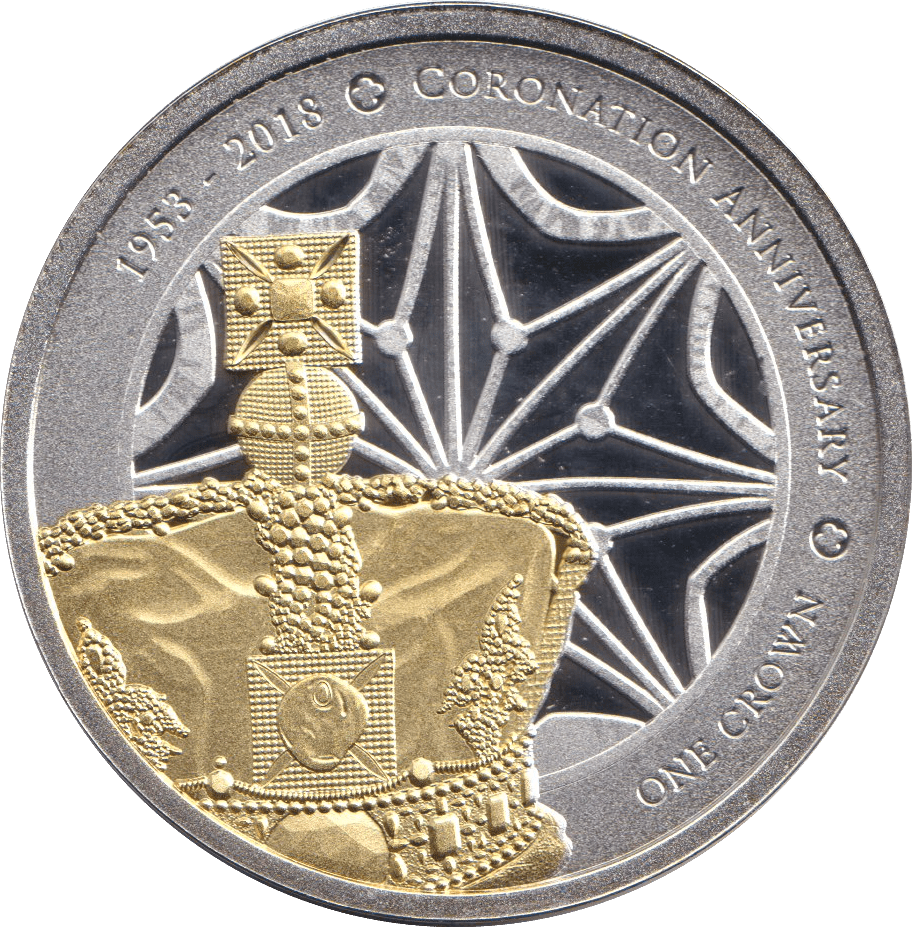 2018 SILVER PROOF PLATED ONE CROWN TRISTAN DA CUNHA - WORLD COINS - Cambridgeshire Coins