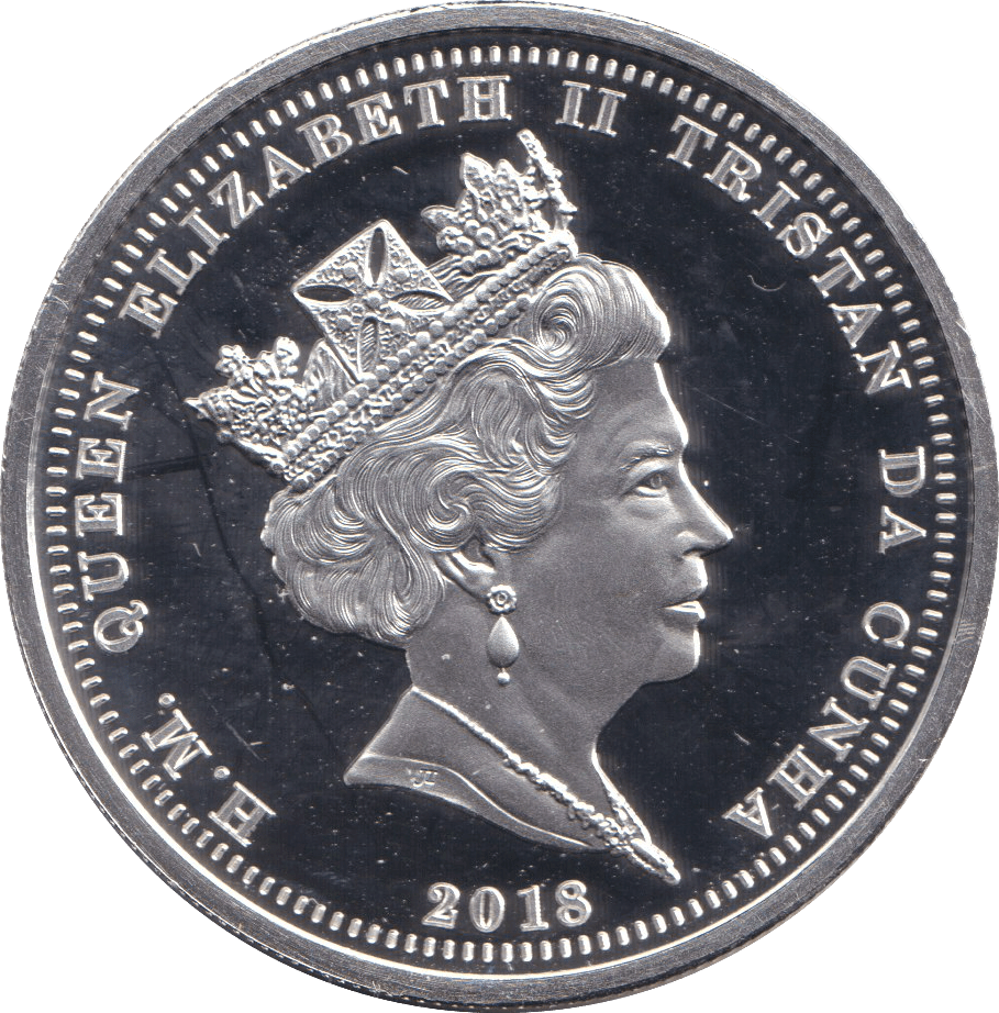 2018 SILVER PROOF PLATED ONE CROWN TRISTAN DA CUNHA - WORLD COINS - Cambridgeshire Coins