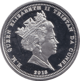 2018 SILVER PROOF PLATED ONE CROWN TRISTAN DA CUNHA - WORLD COINS - Cambridgeshire Coins