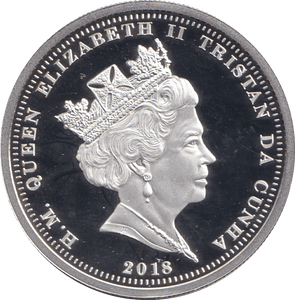 2018 SILVER PROOF PLATED ONE CROWN TRISTAN DA CUNHA - WORLD COINS - Cambridgeshire Coins
