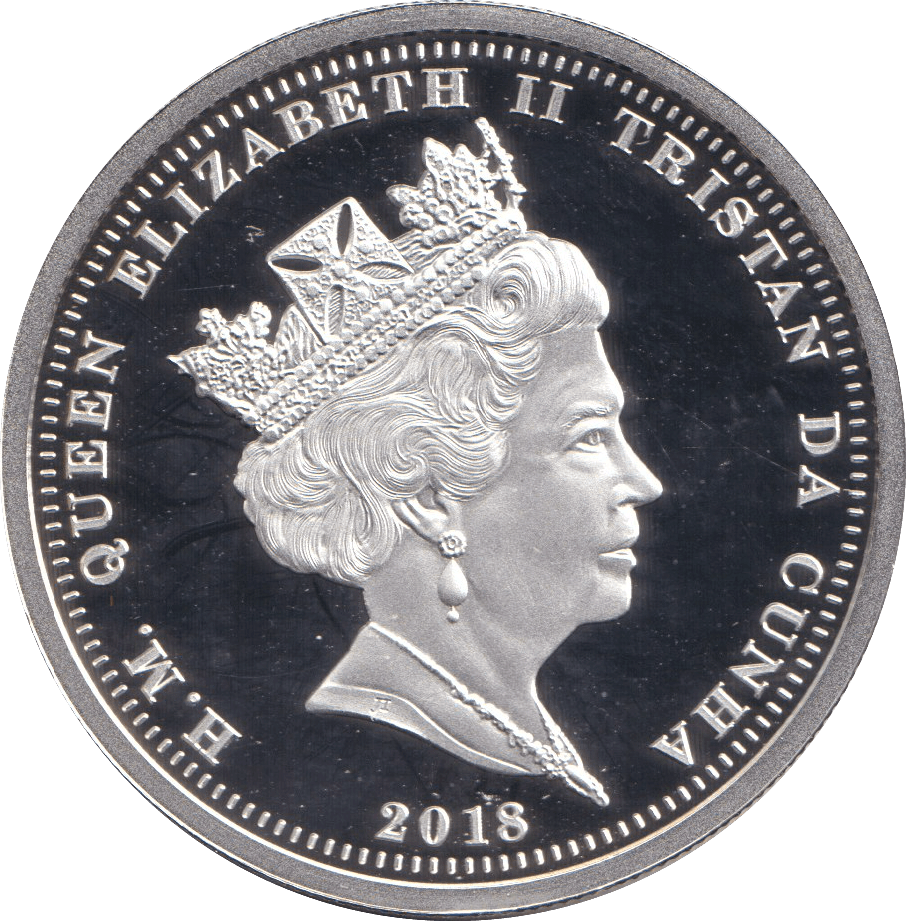 2018 SILVER PROOF PLATED ONE CROWN TRISTAN DA CUNHA - WORLD COINS - Cambridgeshire Coins