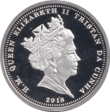 2018 SILVER PROOF PLATED ONE CROWN TRISTAN DA CUNHA - WORLD COINS - Cambridgeshire Coins