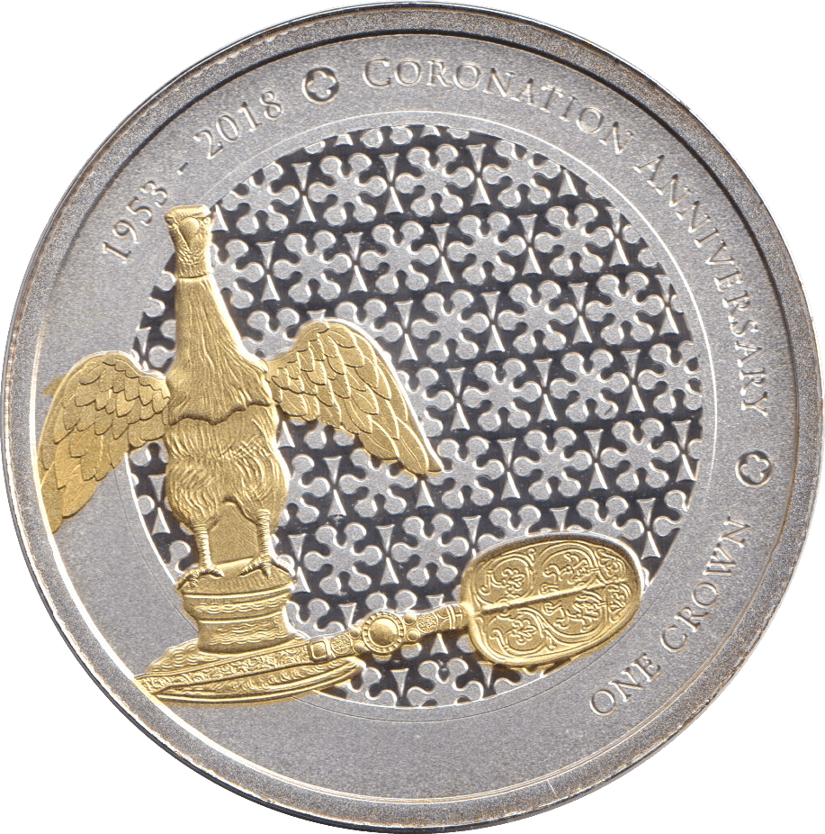 2018 SILVER PROOF PLATED ONE CROWN TRISTAN DA CUNHA - WORLD COINS - Cambridgeshire Coins