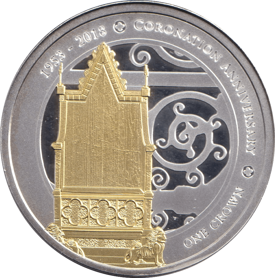 2018 SILVER PROOF PLATED ONE CROWN TRISTAN DA CUNHA - WORLD COINS - Cambridgeshire Coins