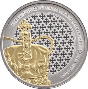 2018 SILVER PROOF PLATED ONE CROWN TRISTAN DA CUNHA - WORLD COINS - Cambridgeshire Coins