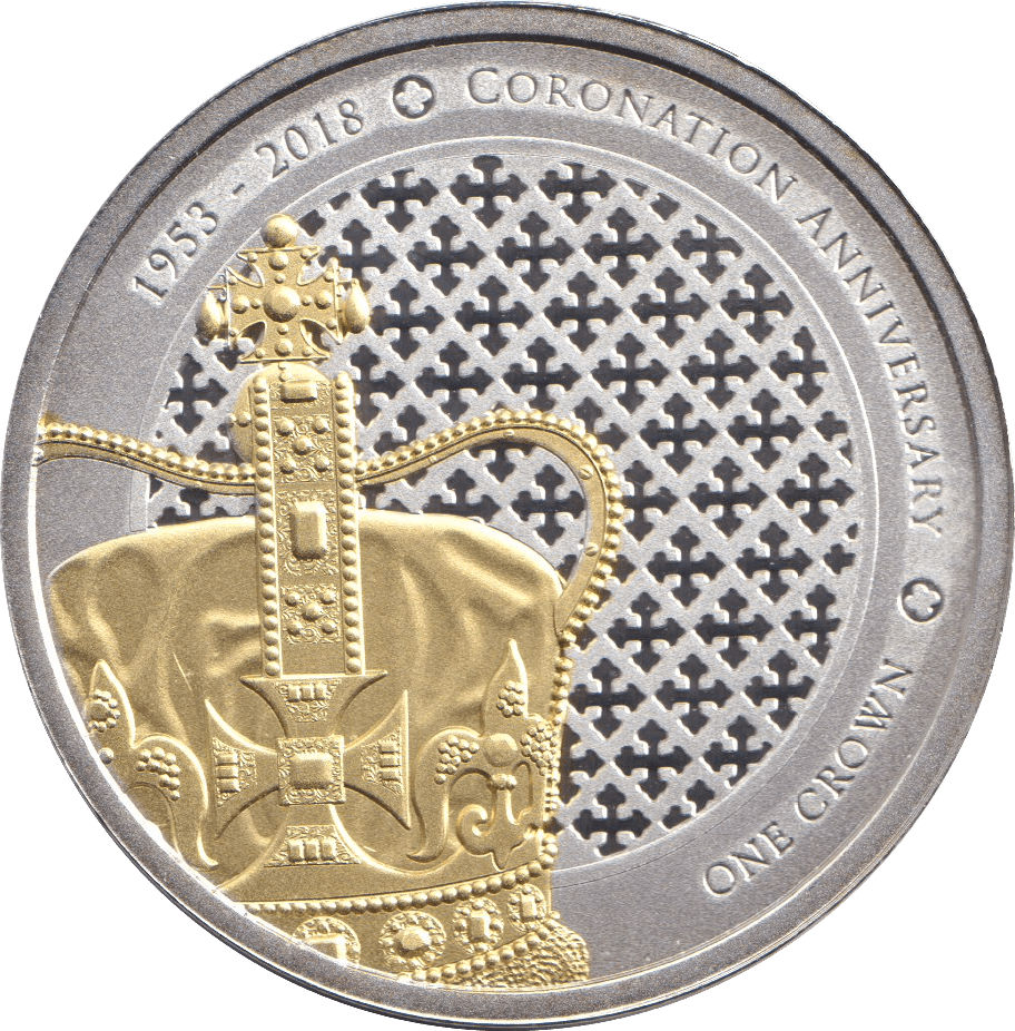 2018 SILVER PROOF PLATED ONE CROWN TRISTAN DA CUNHA - WORLD COINS - Cambridgeshire Coins