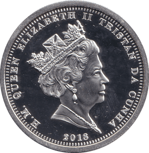 2018 SILVER PROOF PLATED ONE CROWN TRISTAN DA CUNHA - WORLD COINS - Cambridgeshire Coins