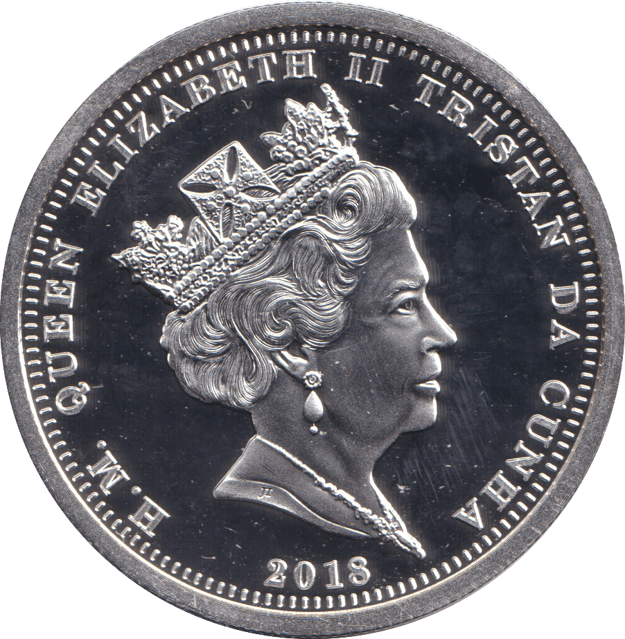 2018 SILVER PROOF PLATED ONE CROWN TRISTAN DA CUNHA - WORLD COINS - Cambridgeshire Coins