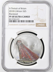 2018 SILVER PROOF PORTRAIT OF BLACKPOOL ( NGC ) PF 68 ULTRA CAMEO - NGC SILVER COINS - Cambridgeshire Coins