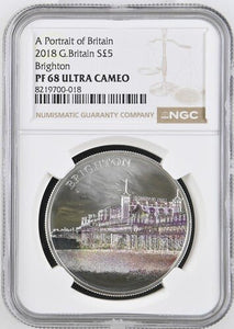 2018 SILVER PROOF PORTRAIT OF BRIGHTON ( NGC ) PF 68 ULTRA CAMEO - NGC SILVER COINS - Cambridgeshire Coins