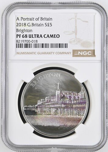 2018 SILVER PROOF PORTRAIT OF BRIGHTON ( NGC ) PF 68 ULTRA CAMEO - NGC SILVER COINS - Cambridgeshire Coins