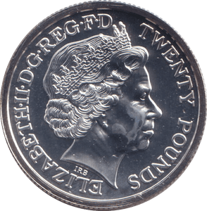 2018 SILVER PROOF TWENTY POUND - SILVER WORLD COINS - Cambridgeshire Coins