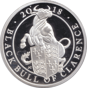 2018 SILVER PROOF TWO POUND QUEEN'S BEASTS BLACK BULL OF CLARENCE - SILVER WORLD COINS - Cambridgeshire Coins