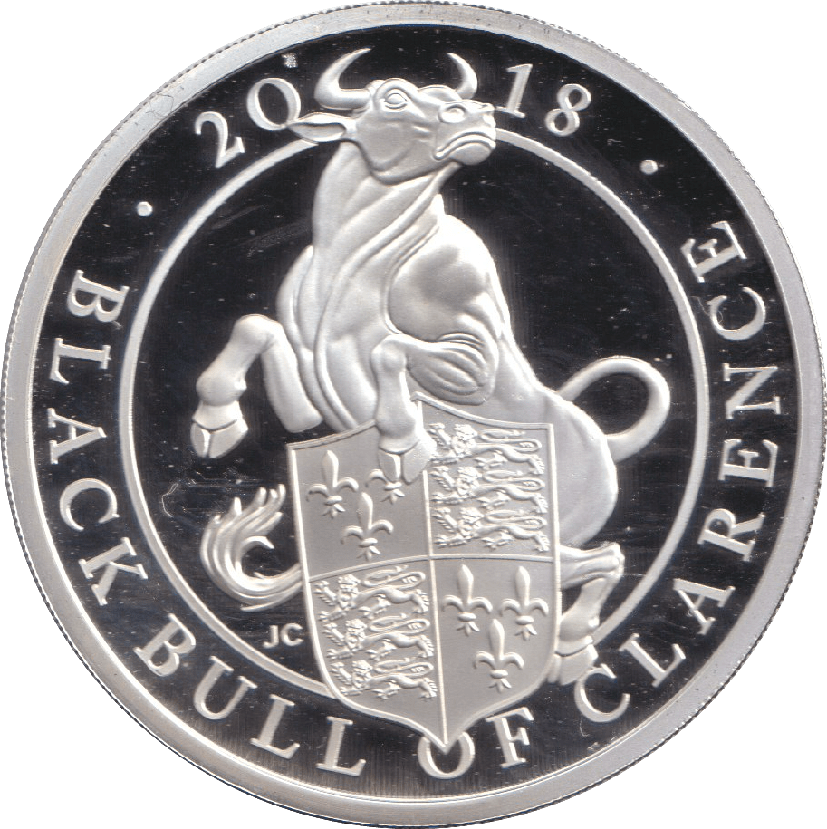 2018 SILVER PROOF TWO POUND QUEEN'S BEASTS BLACK BULL OF CLARENCE - SILVER WORLD COINS - Cambridgeshire Coins