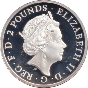 2018 SILVER PROOF TWO POUND QUEEN'S BEASTS BLACK BULL OF CLARENCE - SILVER WORLD COINS - Cambridgeshire Coins