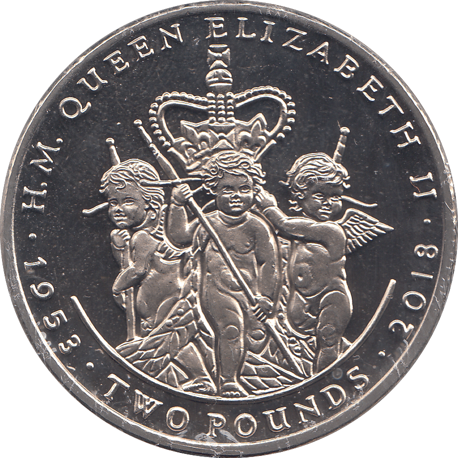 2018 TWO POUNDS QUEEN ELIZABETH SAPPHIRE CORONATION ( BU ) - WORLD COINS - Cambridgeshire Coins