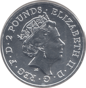 2019 1 OZ FINE SILVER 999 PROOF 2 POUNDS - SILVER WORLD COINS - Cambridgeshire Coins