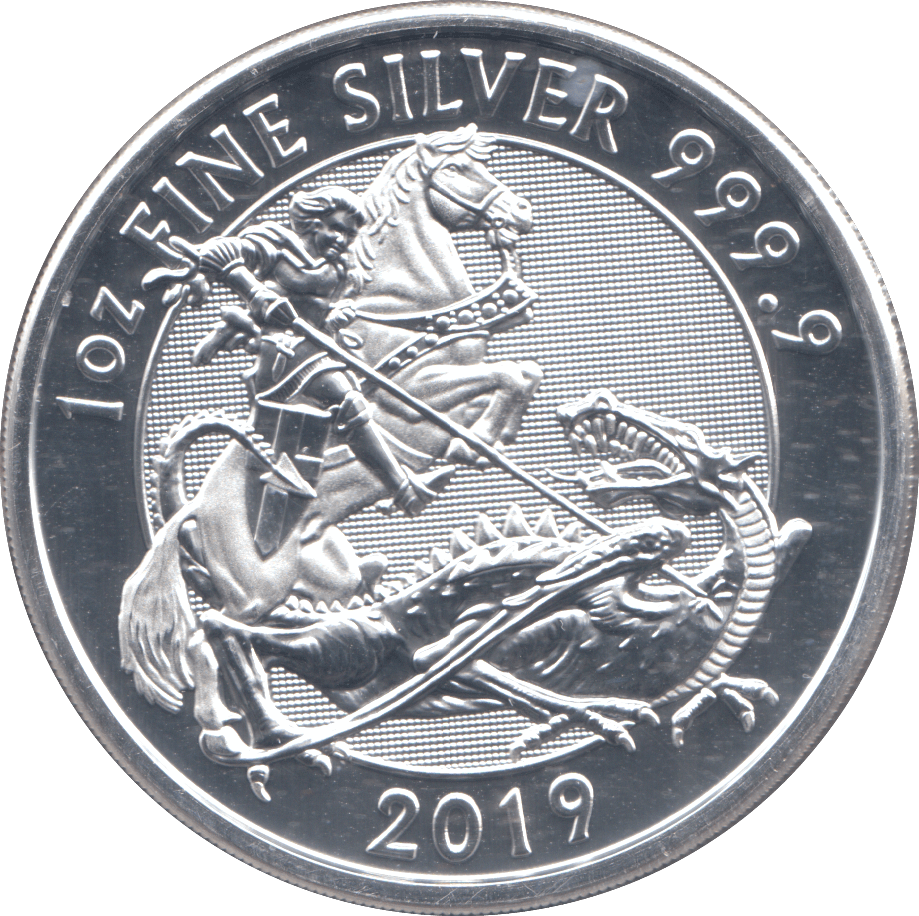 2019 1 OZ FINE SILVER 999 PROOF 2 POUNDS - SILVER WORLD COINS - Cambridgeshire Coins