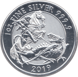 2019 1 OZ FINE SILVER 999 PROOF 2 POUNDS - SILVER WORLD COINS - Cambridgeshire Coins