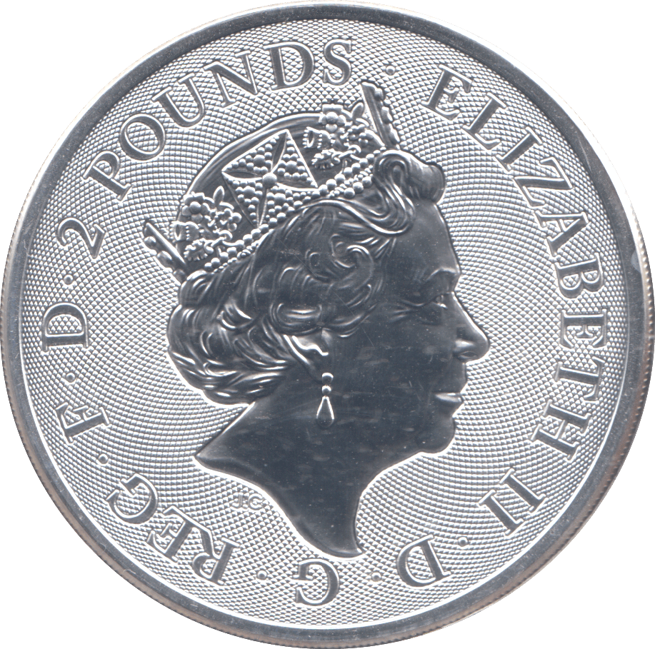 2019 1 OZ FINE SILVER 999 PROOF 2 POUNDS - SILVER WORLD COINS - Cambridgeshire Coins
