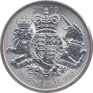 2019 1 OZ FINE SILVER 999 PROOF 2 POUNDS - SILVER WORLD COINS - Cambridgeshire Coins
