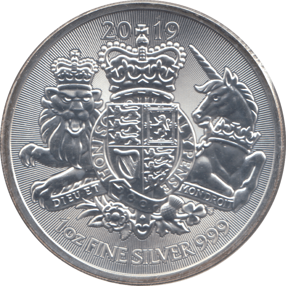 2019 1 OZ FINE SILVER 999 PROOF 2 POUNDS - SILVER WORLD COINS - Cambridgeshire Coins
