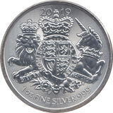 2019 1 OZ FINE SILVER 999 PROOF 2 POUNDS - SILVER WORLD COINS - Cambridgeshire Coins