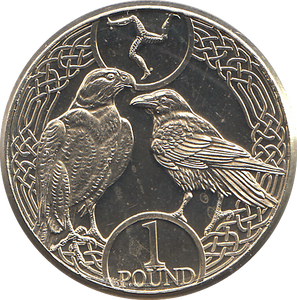 2019 1 POUND CROW ISLE OF MAN ( BU ) - WORLD COINS - Cambridgeshire Coins
