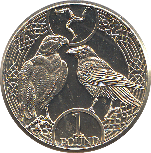 2019 1 POUND CROW ISLE OF MAN ( BU ) - WORLD COINS - Cambridgeshire Coins