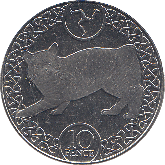 2019 10 PENCE CAT ISLE OF MAN ( BU ) - WORLD COINS - Cambridgeshire Coins