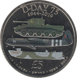2019 £5 D - DAY GUERNSEY BU - WORLD COINS - Cambridgeshire Coins