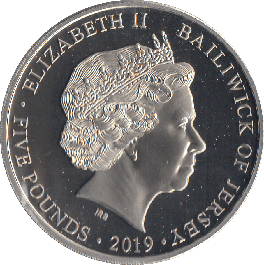 2019 £5 JERSEY 0:35 BRITISH PARATROOPERS - £5 Proof - Cambridgeshire Coins